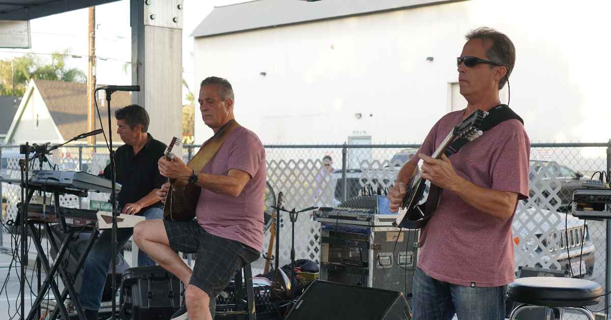 The Olympians playing live at the festival