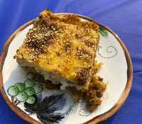 Pastitsio, baked pasta with béchamel