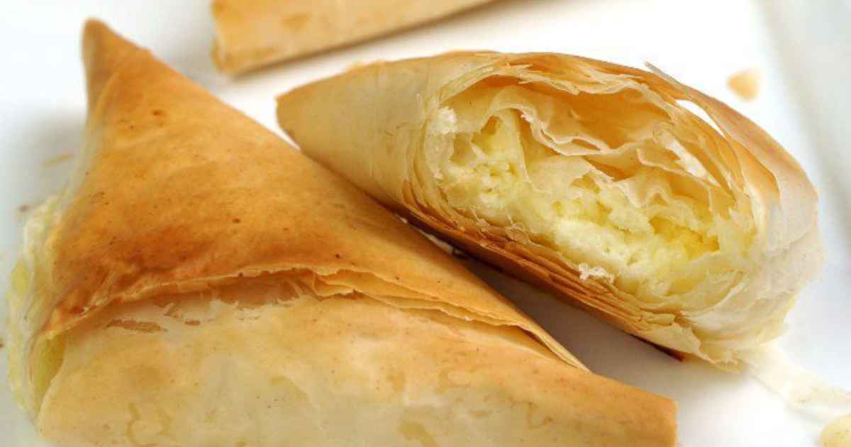 Tyropita, cheese-filled phyllo triangles